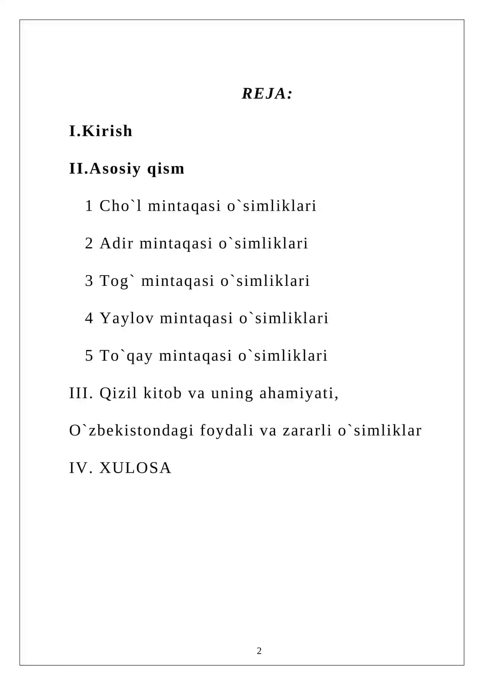 O’simliklarning taqsimlanishi 2