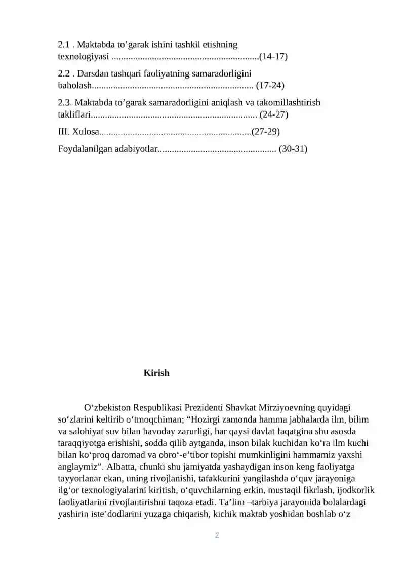 Matematik to’garaklar tashkil etishning metodik asoslari va adabiyotlar tahlili 2