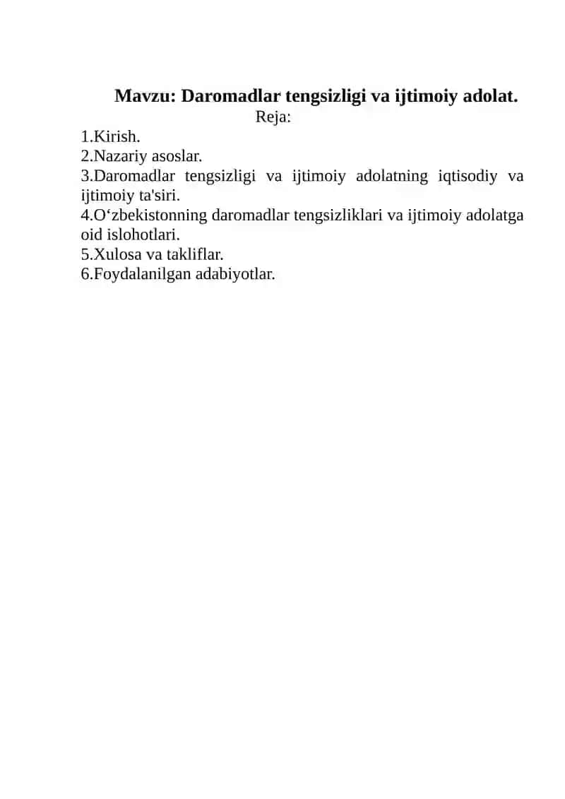 Daromadlar tengsizligi va ijtimoiy adolat 2