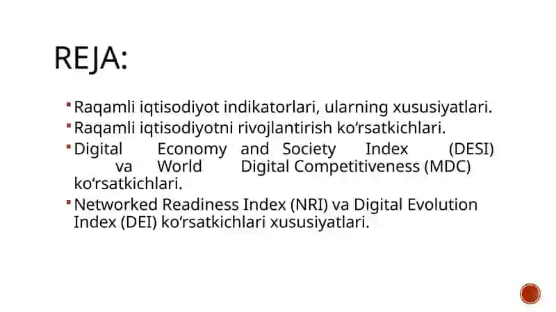 Raqamli iqtisodiyot indikatorlari 2