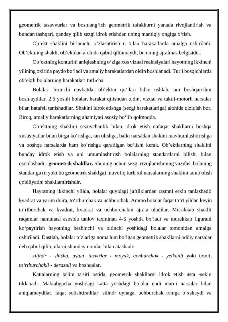 Maktabgacha Yoshda Bolalarda Predmetlarning O‘lchamini Idrok Qilishning O‘ziga Xos Xususiyatlari 2