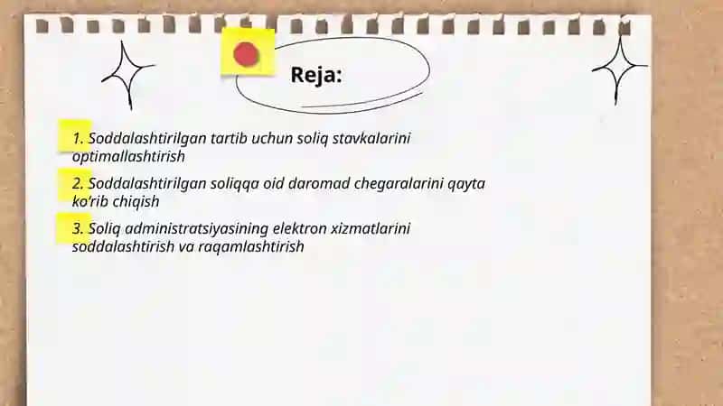 Soliq to‘lovchilarga soliq siyosatini takomillashtirish 2