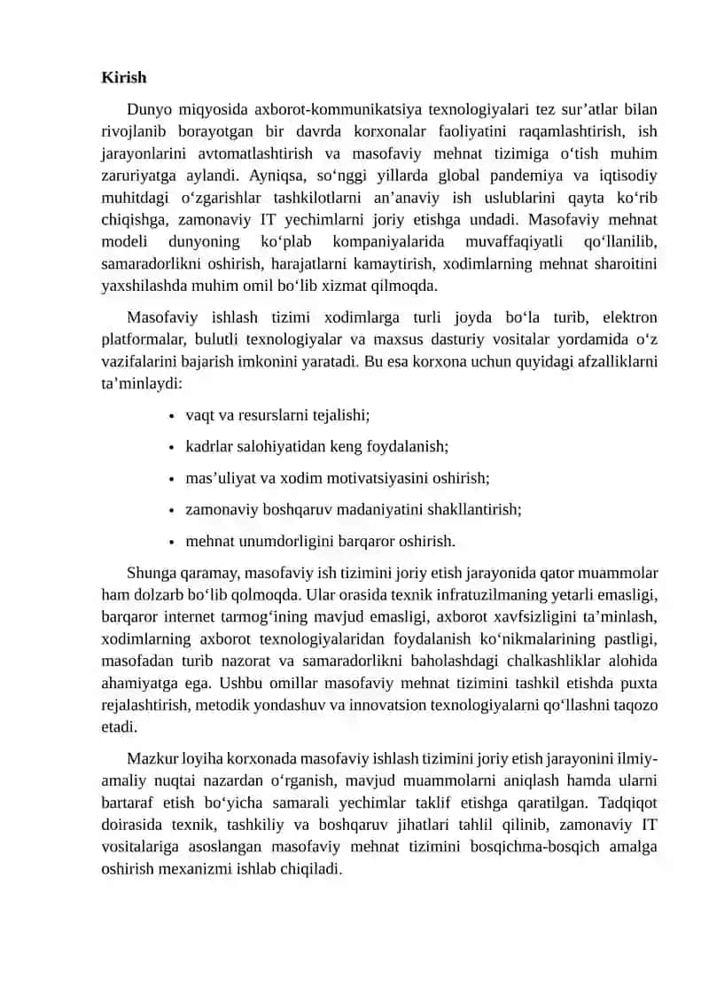 Masofaviy ish tizimi 2