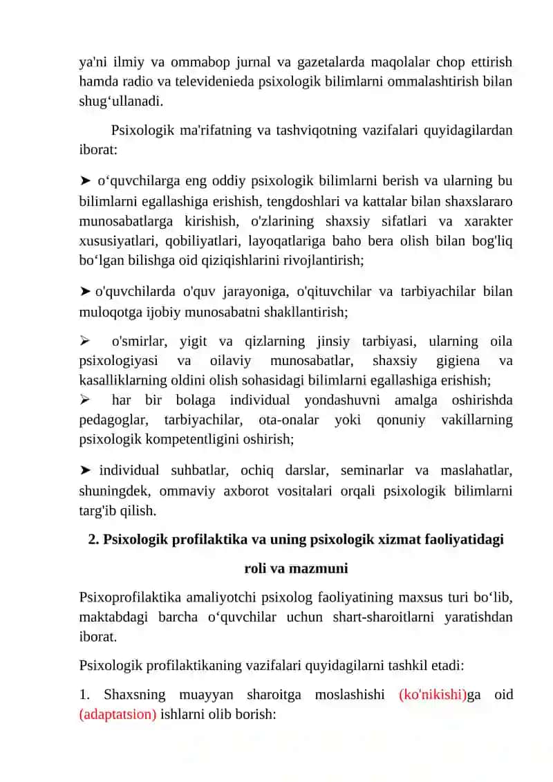 AMALIY PSIXOLOG FAOLIYATINING ASOSIY KO'RINISHLARI 2