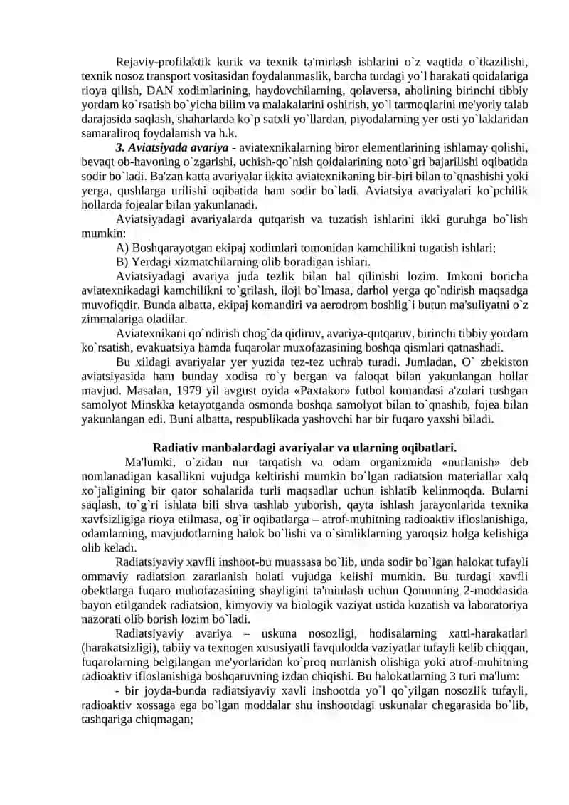 Transport va korxonalardagi avariyalar 2