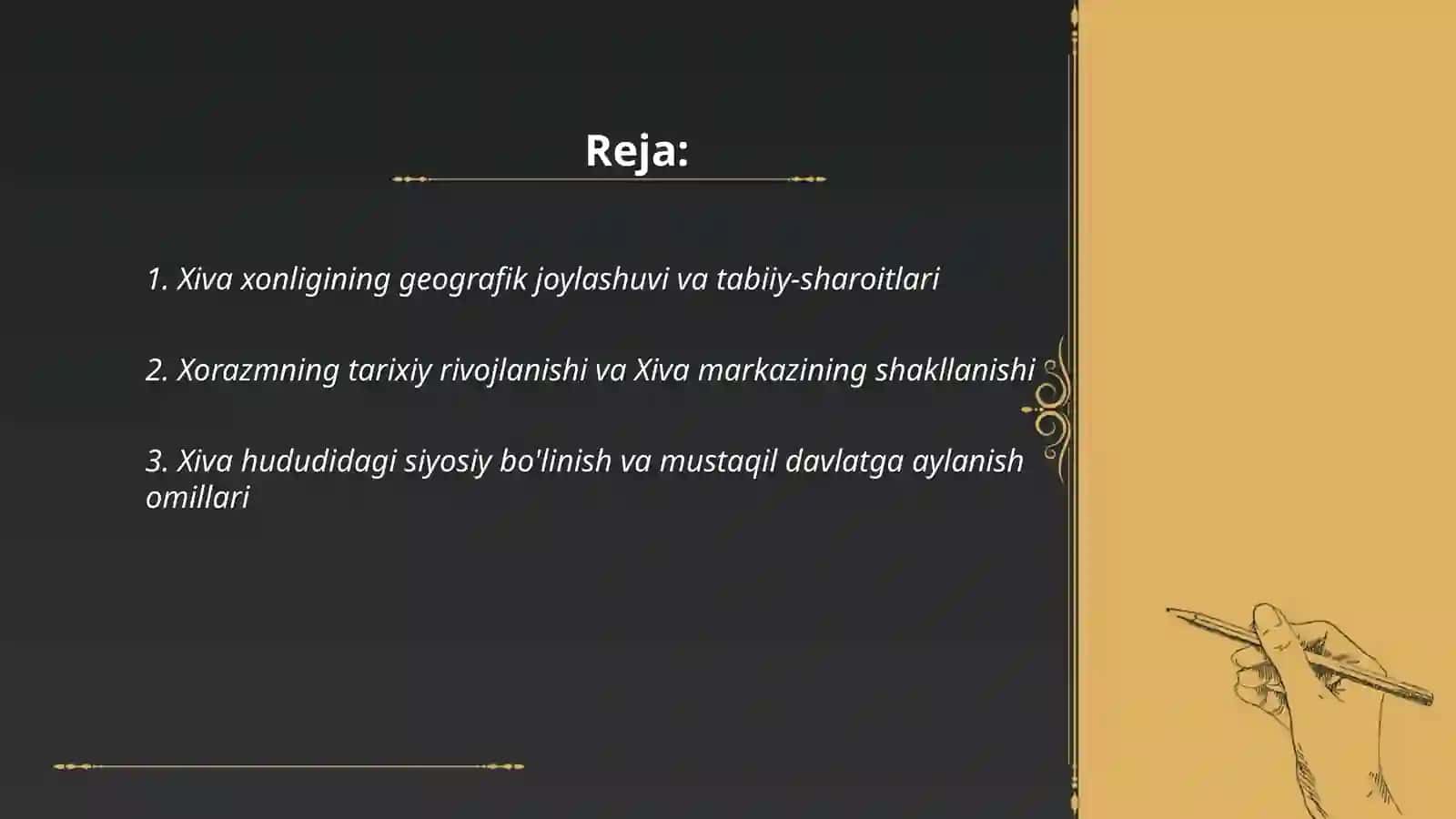 9-sinf Oʻzbekiston tarixi.Xiva xonligining tashkil topishi. Arabshohiylarning hokimiyatga kelishi 2