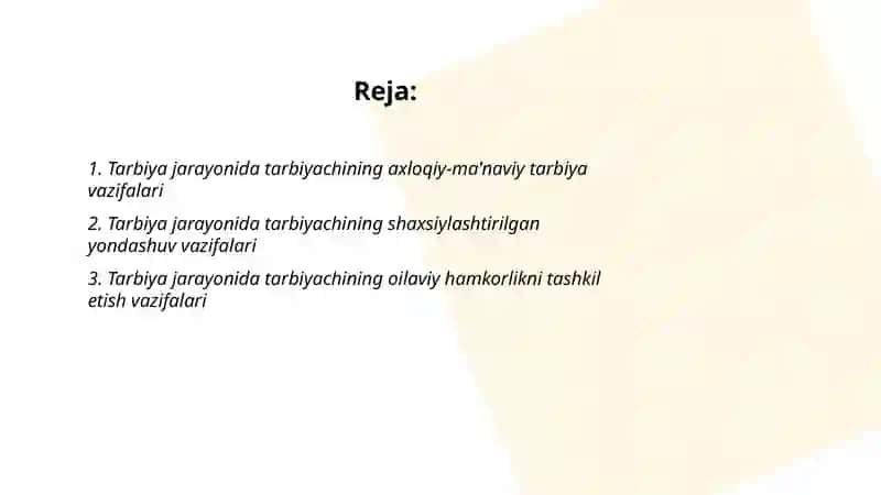 Tarbiya jarayonida tarbiyachining vazifalari 2