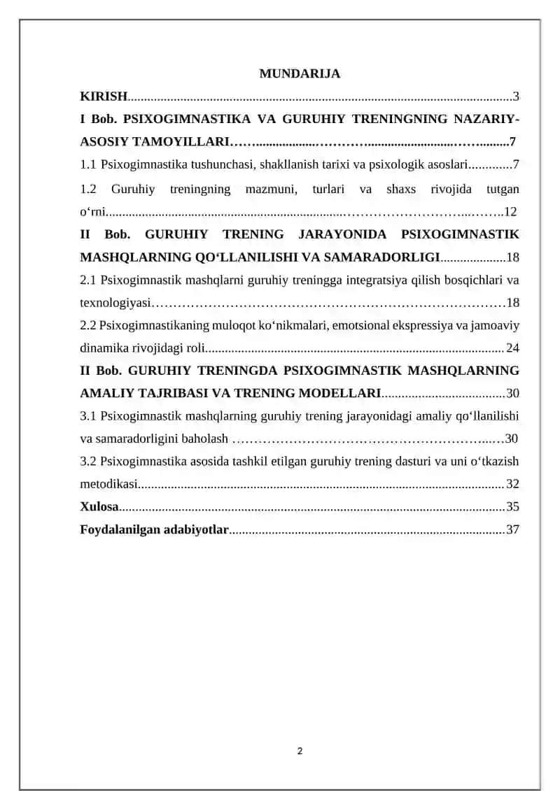 GURUHIY TRENINGLARDA PSIXOGIMNASTIK MASHQLARNING ROLI 2