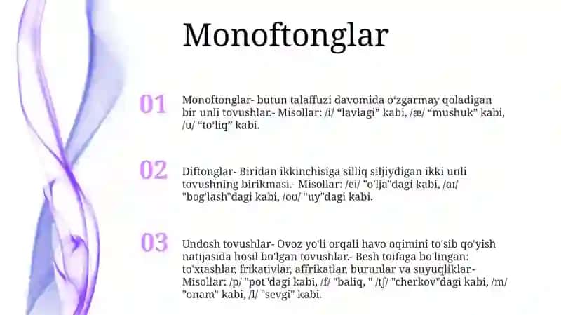 Monopthongs, Dipthongs, Tripthongs. Consonants In The English Language 2