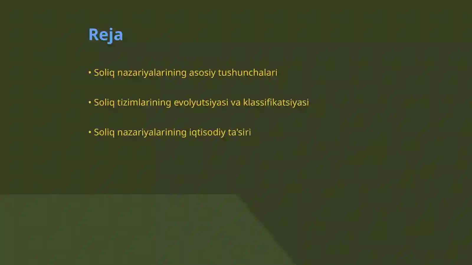 Umumiy soliq nazariyalari va ularning o’ziga xosligi 2