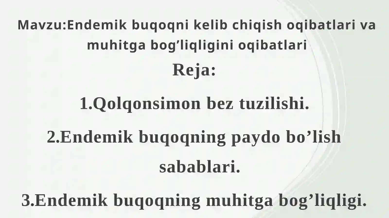 Endemik buqoqnikning rivojlanishi 2