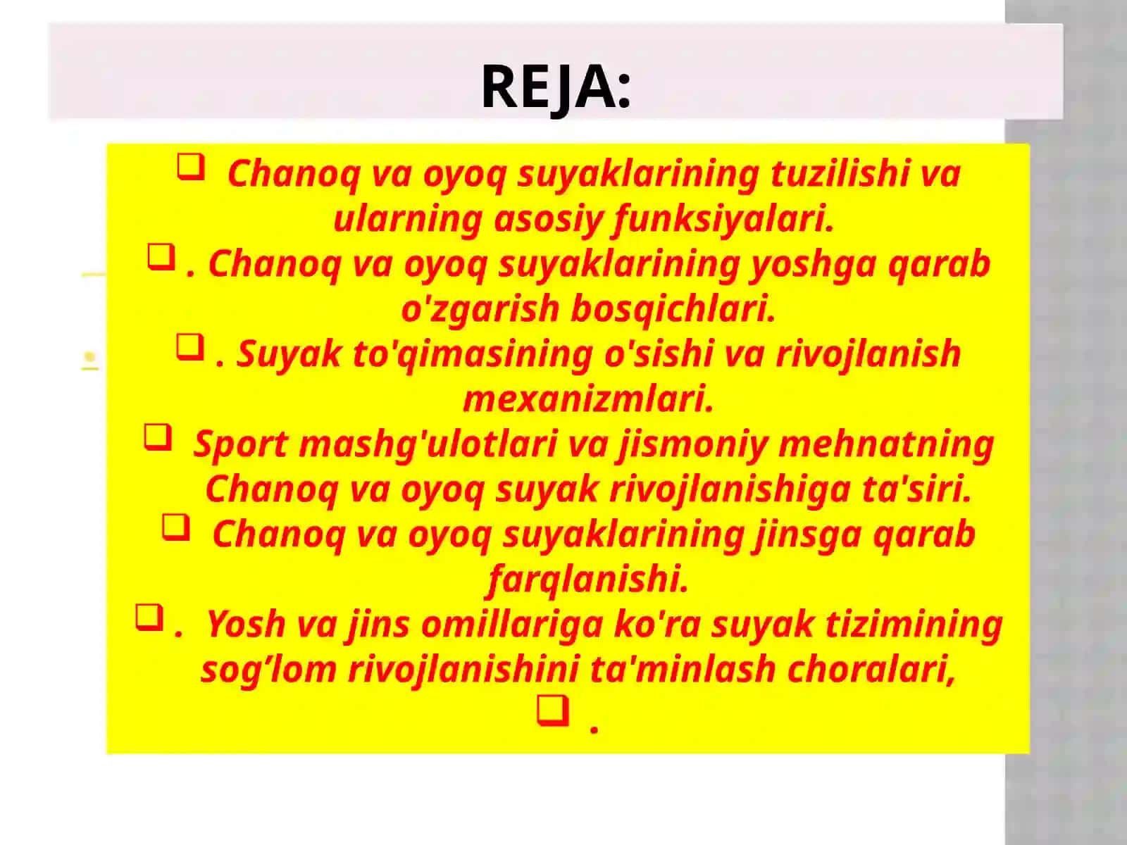 Suyaklarning yoshga qarabo'zgarishi 2