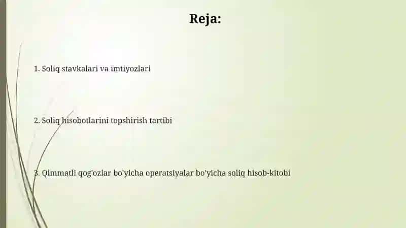 Qimmatli qog'ozlar bilan operatsiyalar bo'yicha soliqni hisoblash 2
