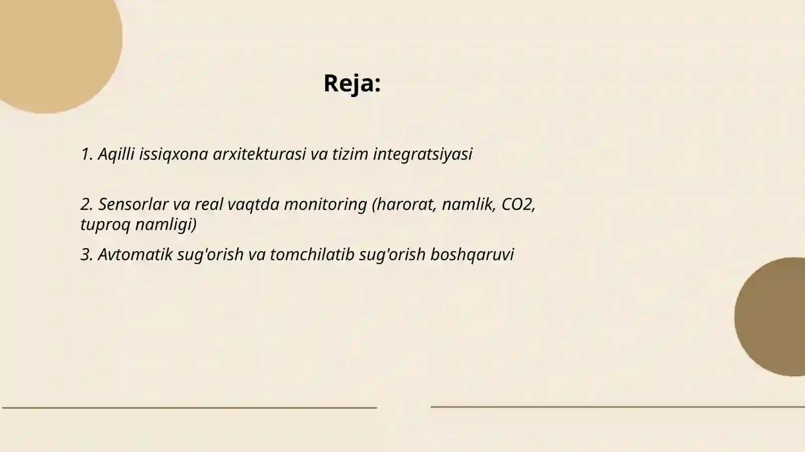 Aqilli issiqxona loyixasi 2