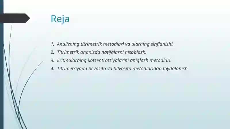 Titrimetrik analiz va uning usullari 2
