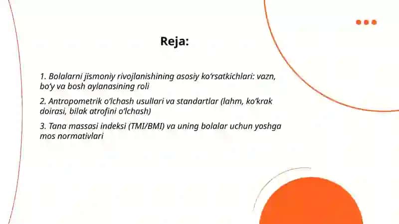 Bolalarni jismoniy rivojlanishining asosiy ko‘rsatkichlari 2