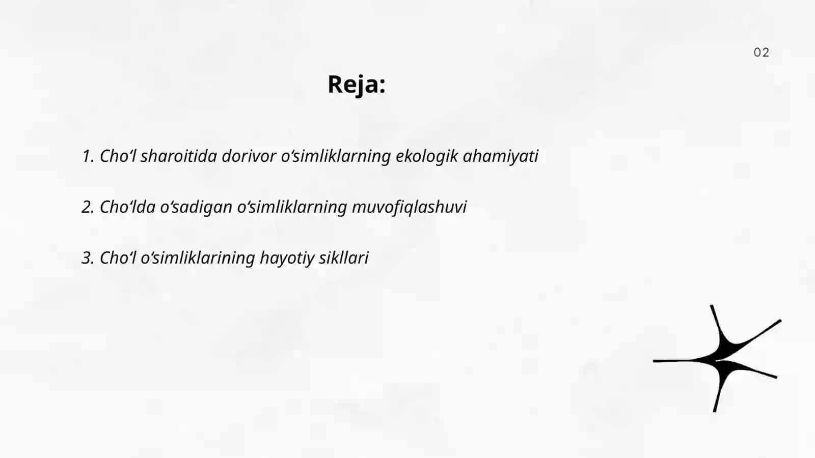 Cho‘l pog‘onasida o‘sadigan dorivor o‘simliklarning bioekologik xususiyatlarini o‘rganish 2