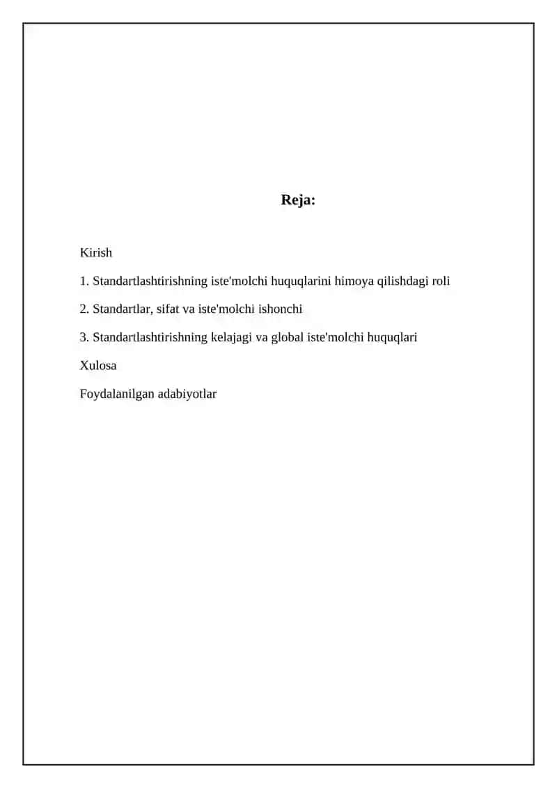 Standartlashtirishning iste'molchi huquqlarini himoya qilishdagi roli 2