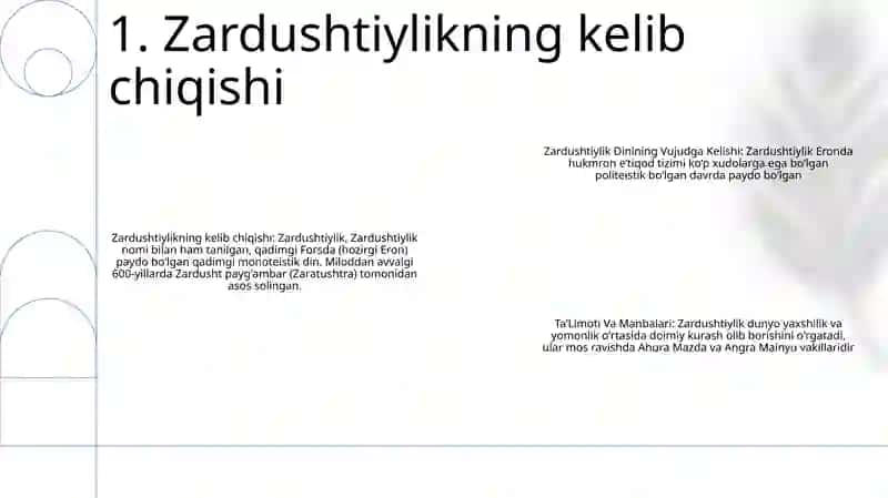 Zardushtiylik Dinining Vujudga Kelishi, TaʼLimoti Va Manbalari 2