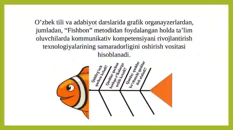 Baliq skeleti metodi ya'ni «Fishbon diagramm” 2