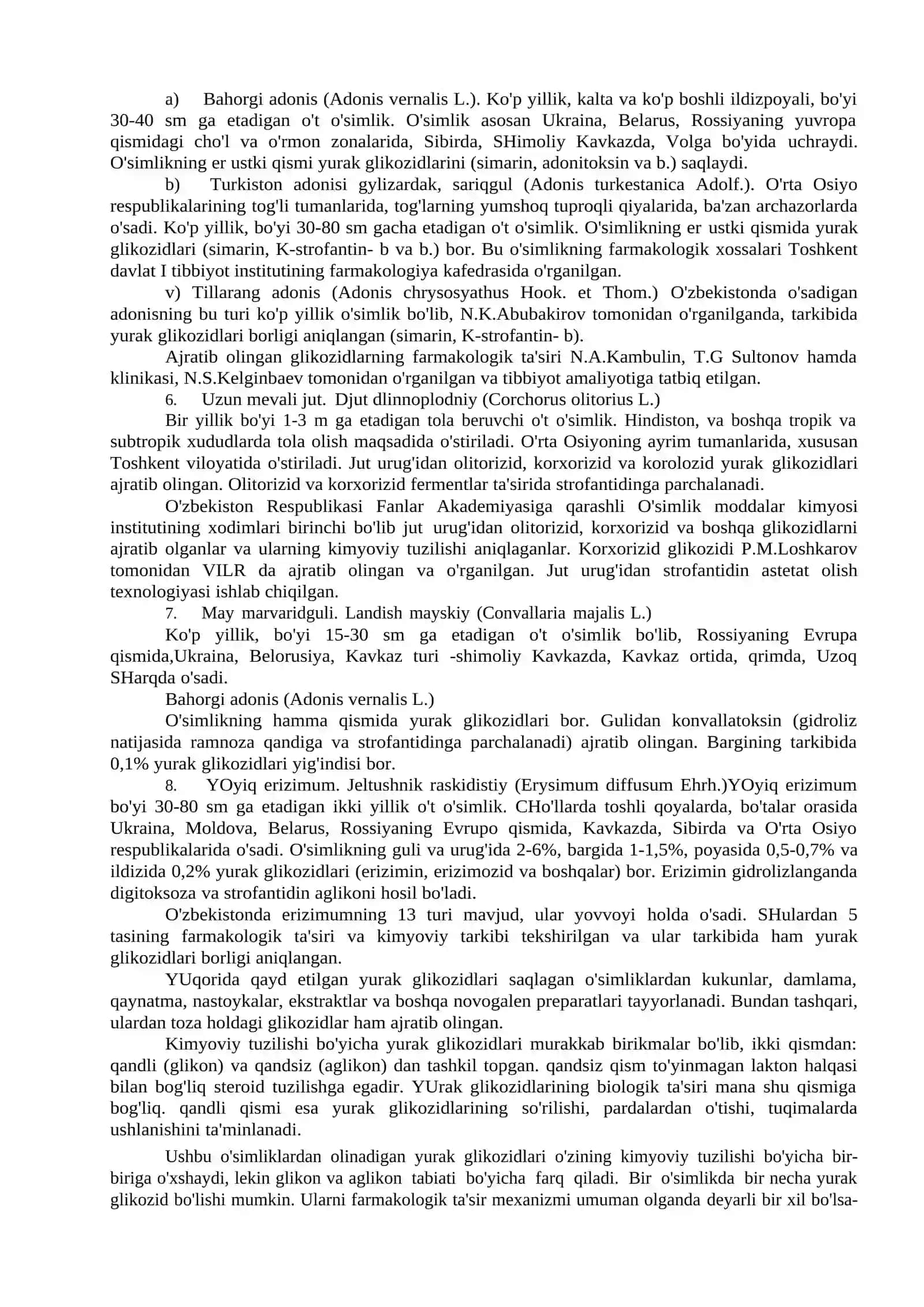 MA'RUZA-11 Yurak- tomirlar sistemasiga ta'sir etuvchi dorivor o'simliklar va ularning preparatlari 2