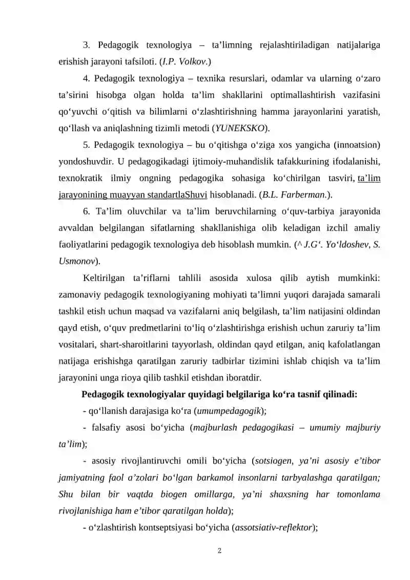 O‘qitishning zamonaviy usullari va xususiyatlari 2