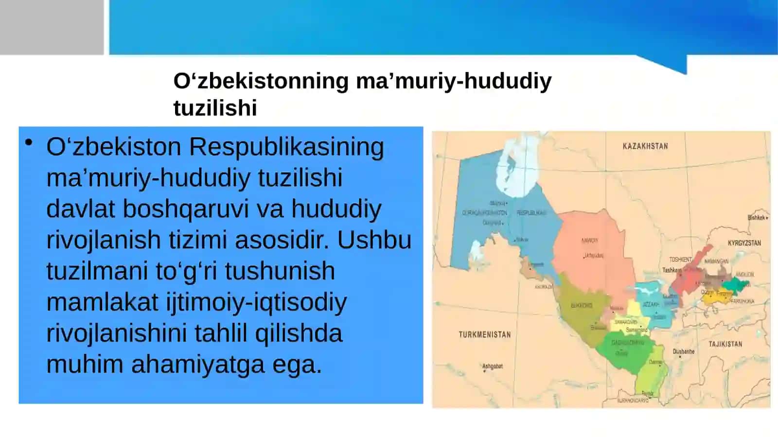 O’zbekistonning ma’muriy hududiy bo’linishi 2