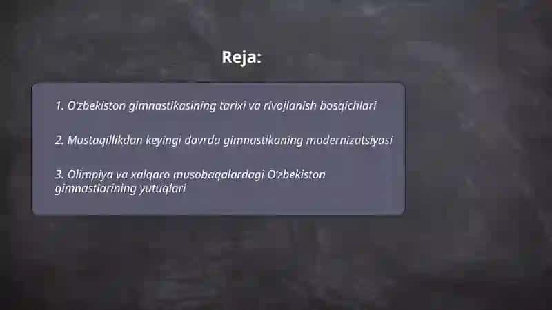 Oʻzbekiston gimnastikasining tarixi va rivojlanish bosqichlari 2