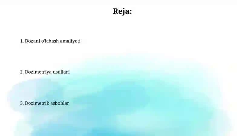 Dozimetriya metodlari. Dozimetrik asboblar 2
