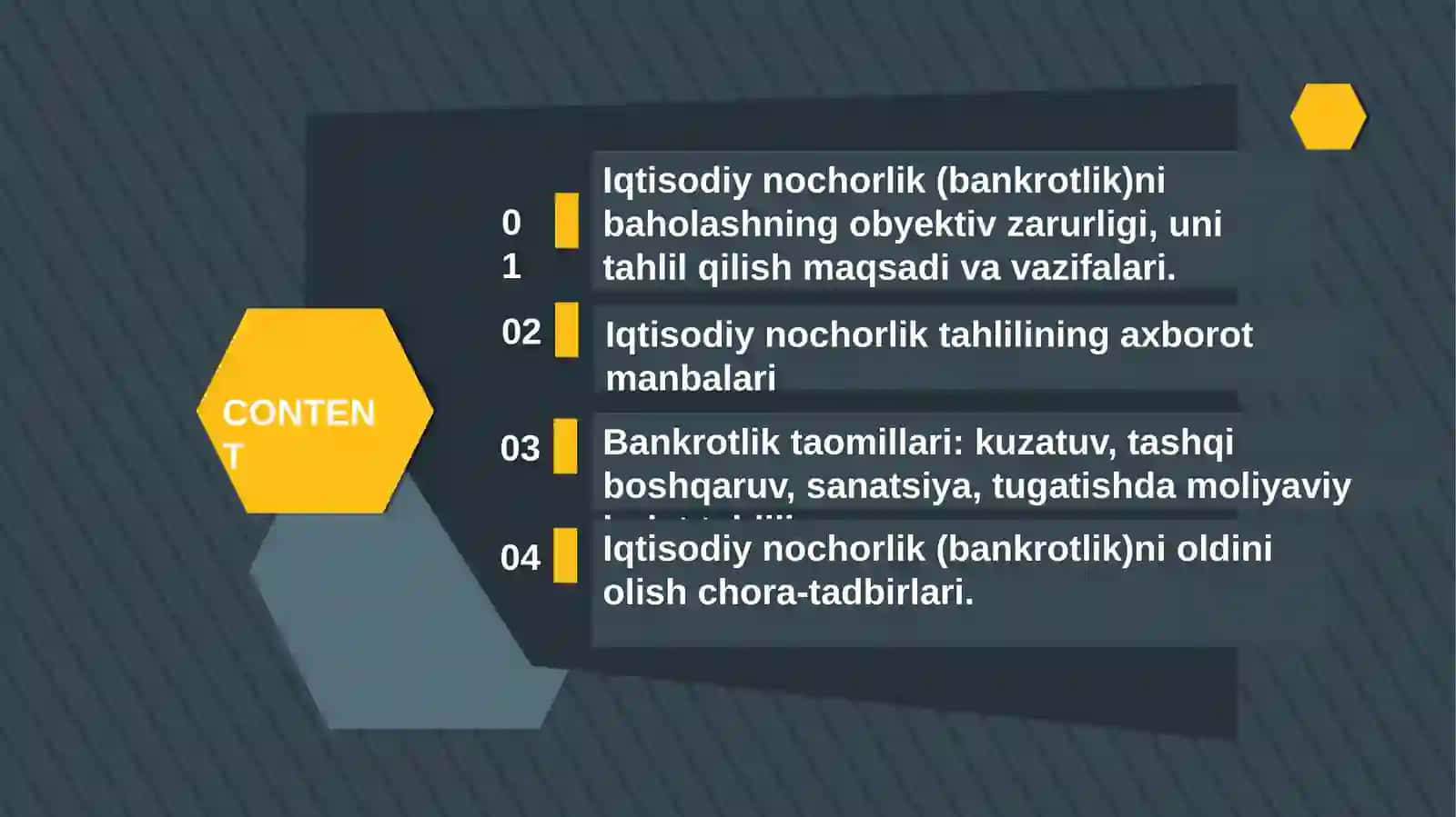 Iqtisodiy nochorlik (bankrotlik)ni baholash va tahlil qilish 2