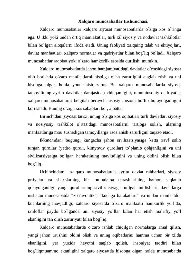 Xalqaro diplomatiya tarixi faniga kirish 2