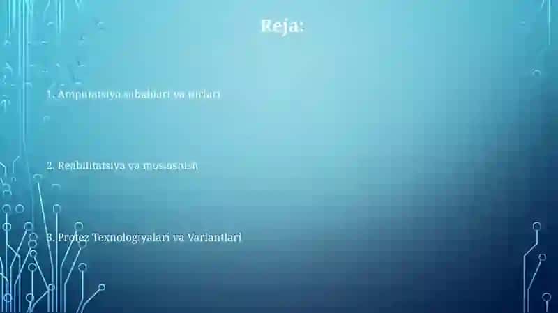 Amputatsiya, protezlash va nogironlar reabilitatsiyasi 2
