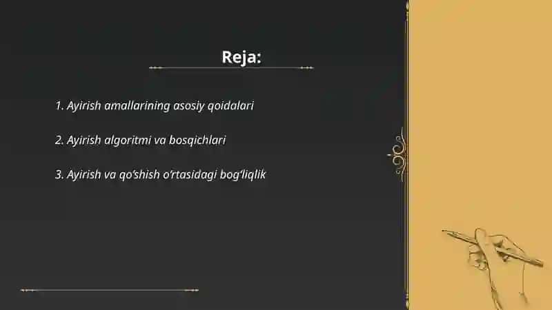 Ayirish va boʻlishning ta'rifi 2