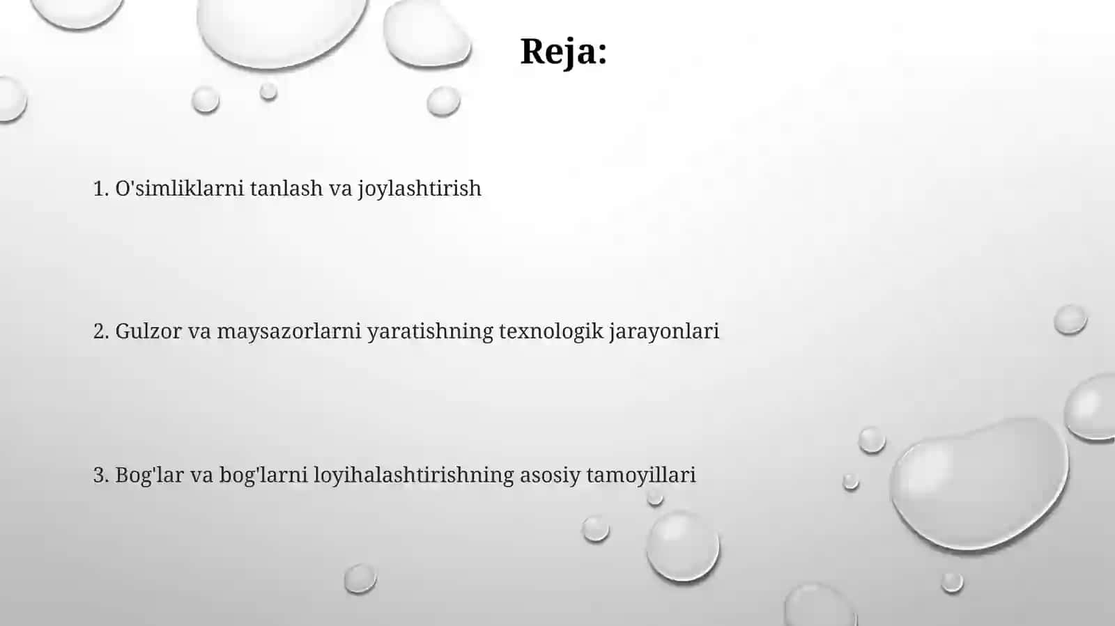 Bogʻ-parklar damay-sazorlar va gulzorlar yaratish sxemasi 2
