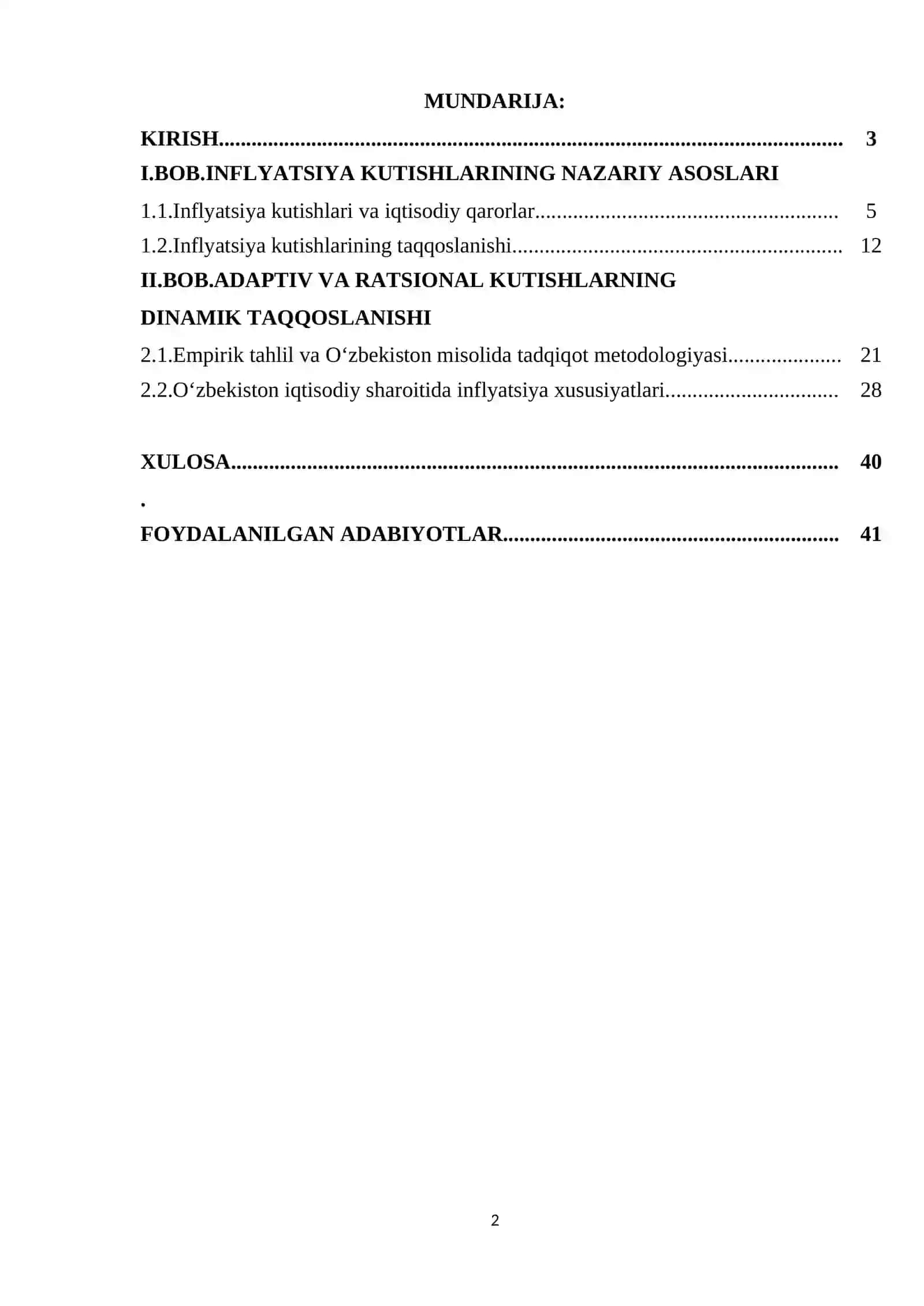 INFLYATSIYA KUTISHLARINING ADAPTIV VA RATSIONAL SHAKLLARI DINAMIKASI 2