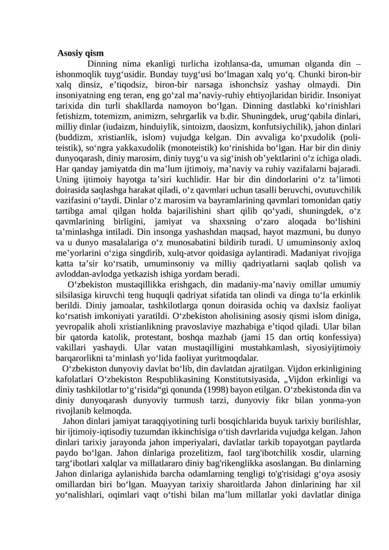 Dunyoning yangi siyosiy tartiboti sharoitida dinlarning o'rni 2