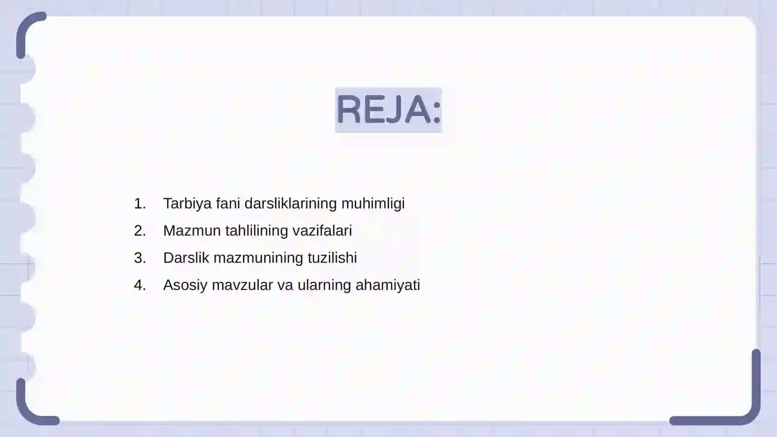 Tarbiya fani darsliklarini mazmunıni tahlil qilish 2