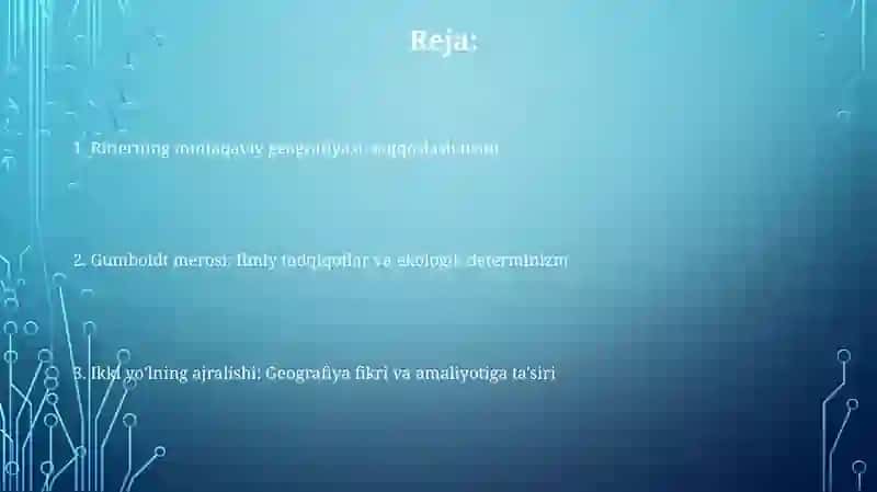 Ritterning mintaqaviy geografiyasi: taqqoslash usuli 2