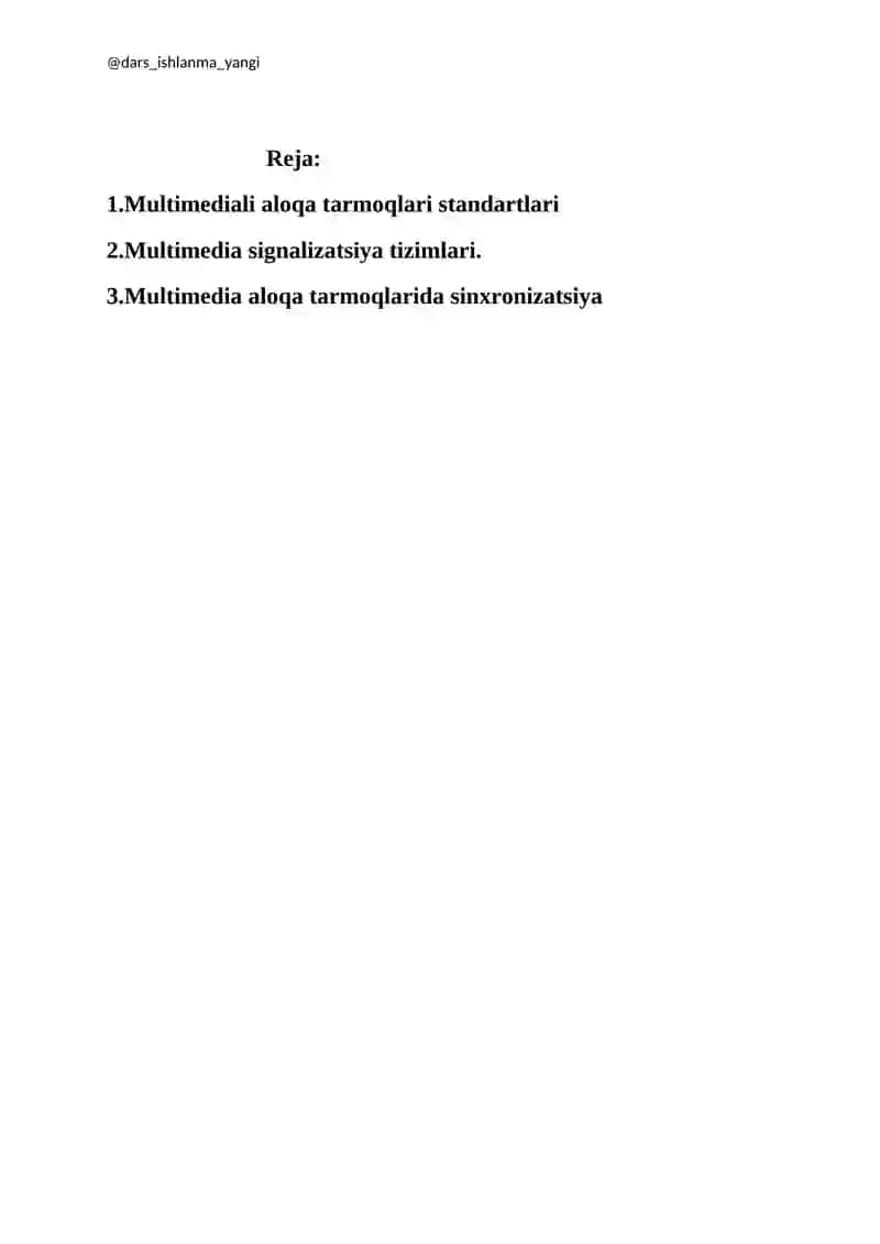 Multimediali aloqa tarmoqlari standartlari 2