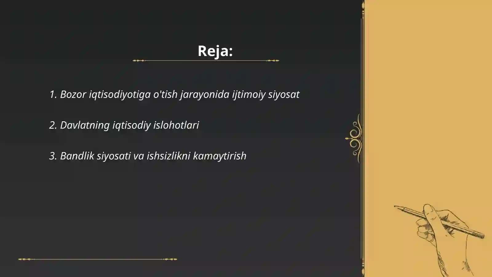 Bozor iqtisodiyotiga o'tish sharoitida davlatning ijtimoiy siyosati 2