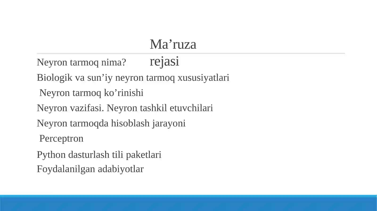 Sun’iy neyron tarmoqlari 2