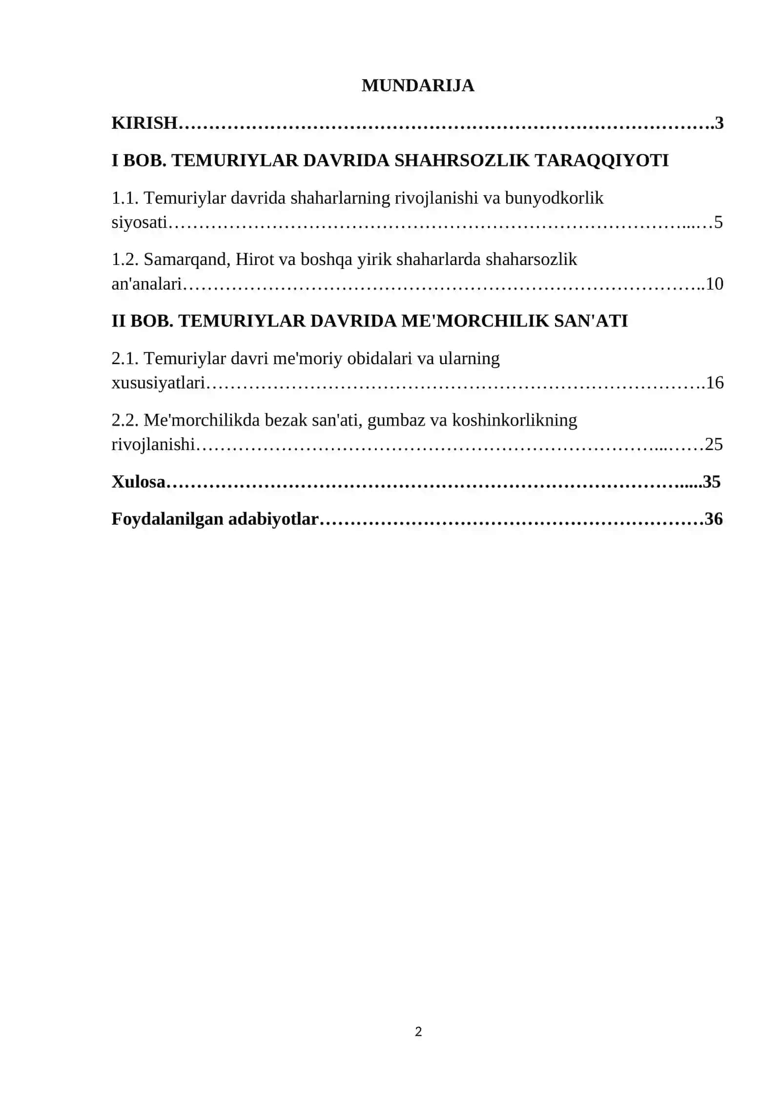 TEMURIYLAR DAVRIDA SHAHARSOZLIK VA ME'MORCHILIK 2