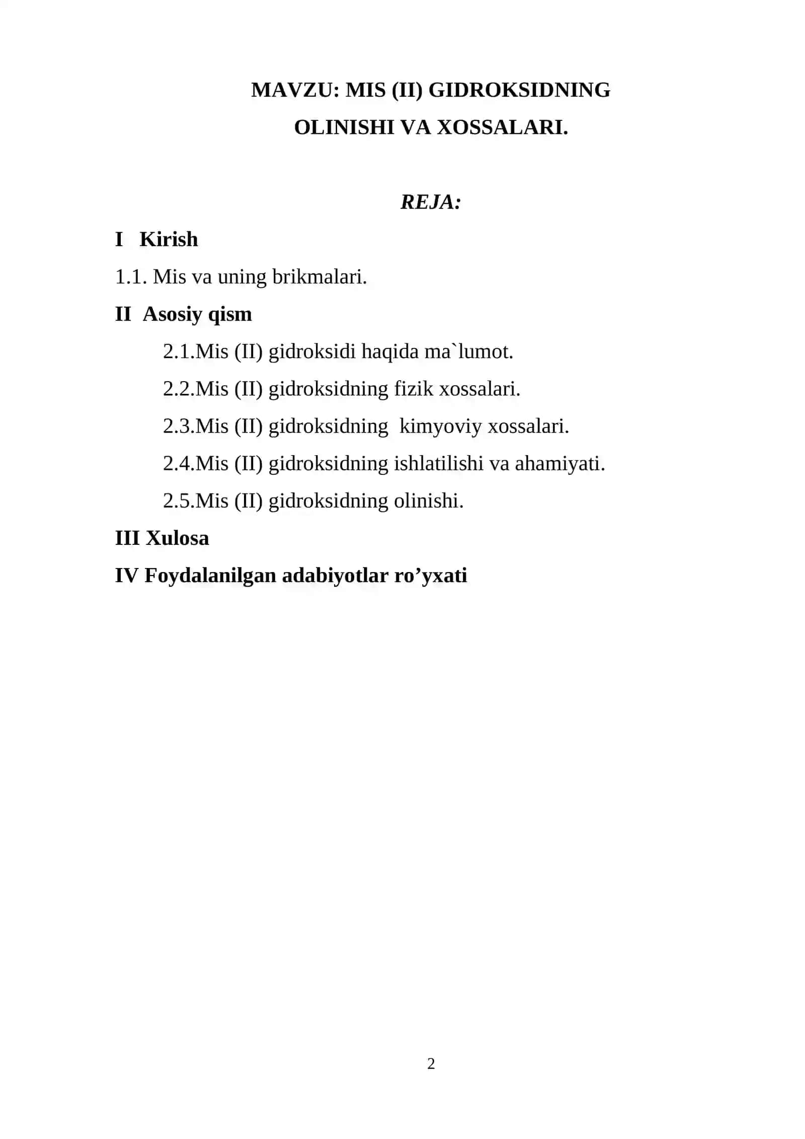 MIS (II) GIDROKSIDNING OLINISHI VA XOSSALARI 2
