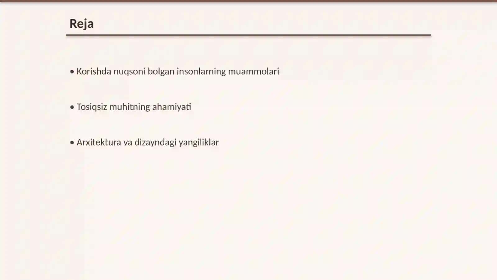 Korishda nuqsoni bolgan insonlarni xarakatlanishi uchun tosiqsiz muxit yaratish 2