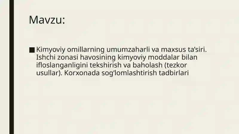 Umumzaharli ta'sir va uning namoyon bo'lish shakllari 2