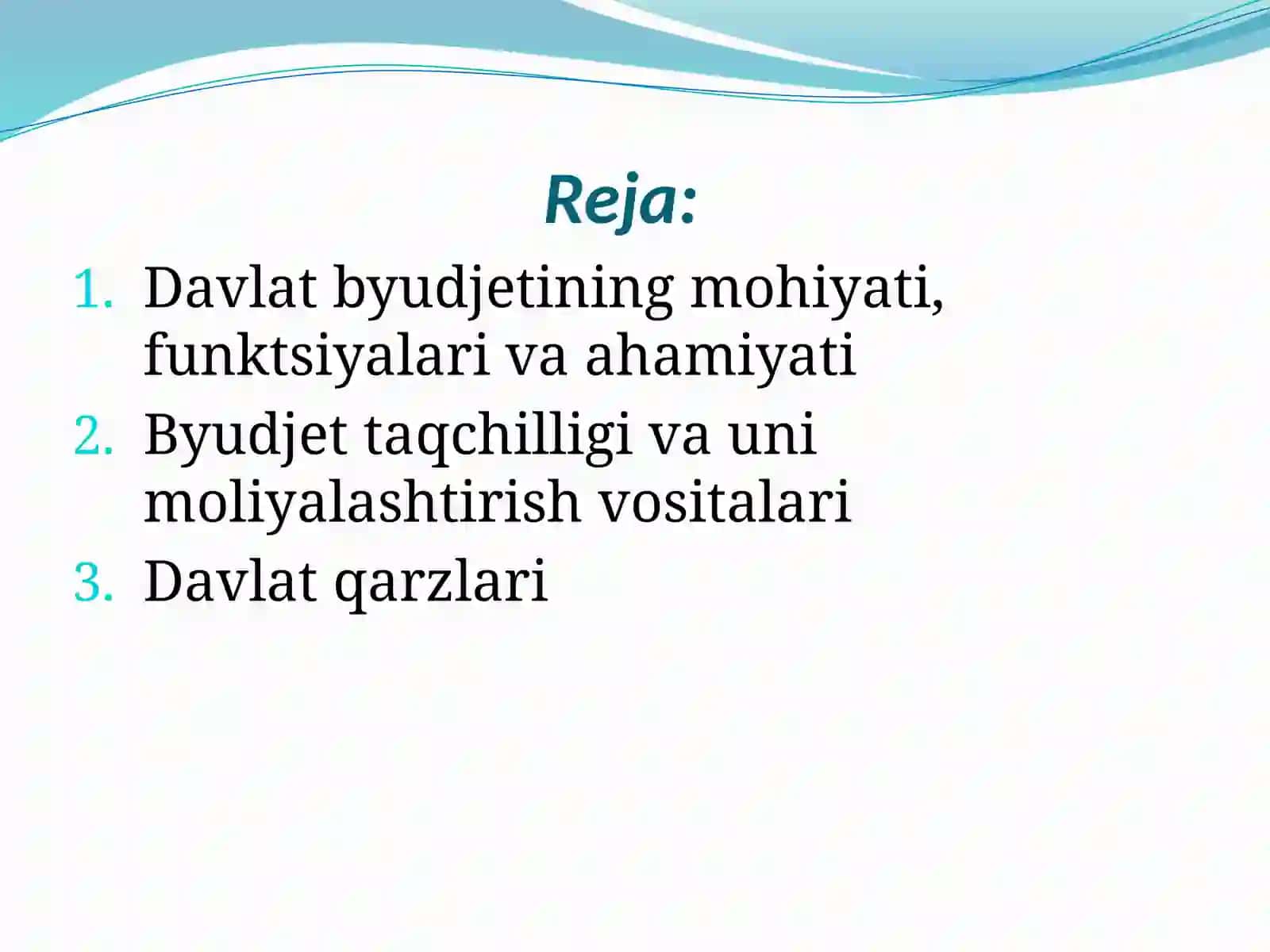 Davlat Budjeti. Budjet Taqchilligi va Davlat Qarzi 2