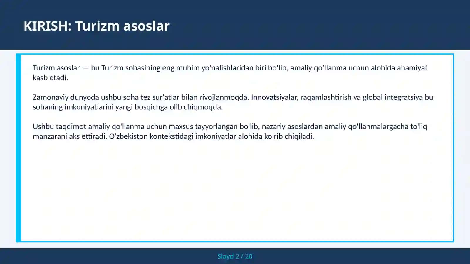 Turizm asoslar 2