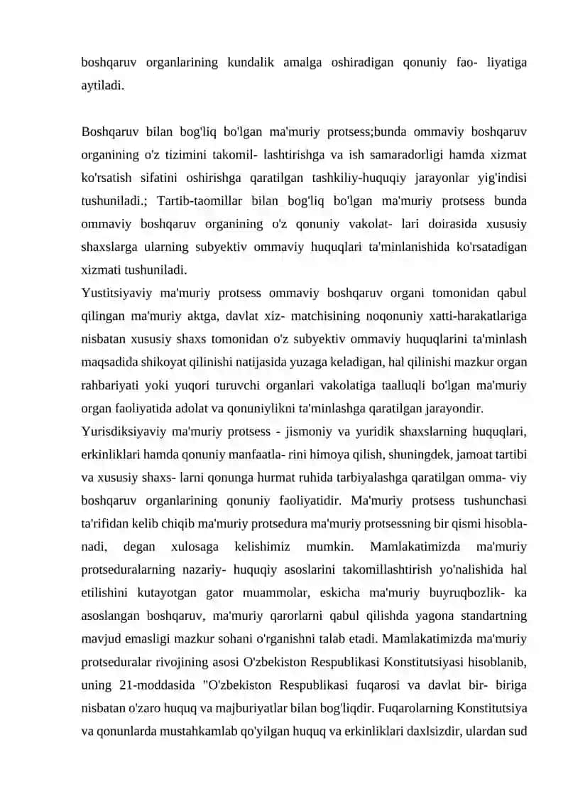 Ma'muriy jarayon va ma’muriy protseduralar 2