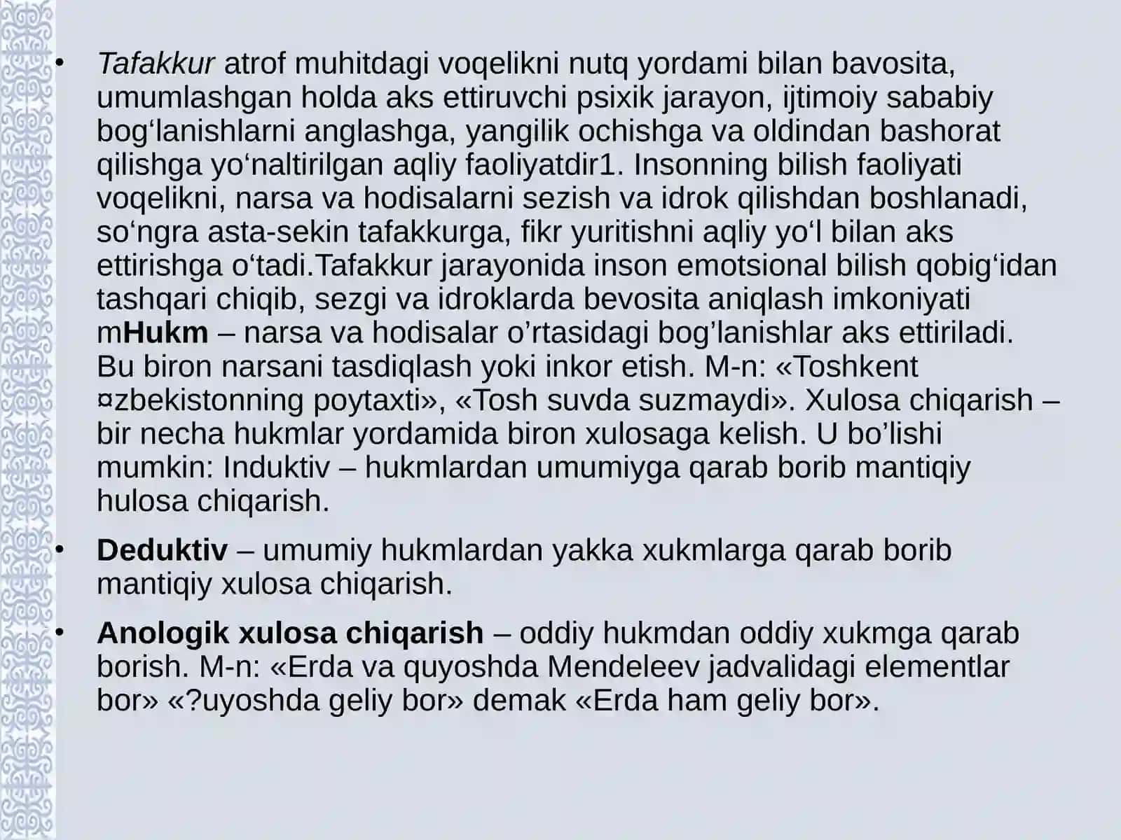 Kichik maktab yoshi davrida tafakkur va xayol(4-soat) 2