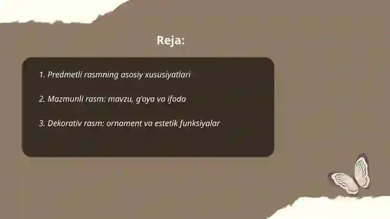 Predmetli rasm mazmunli rasm dekorativ rasm 2